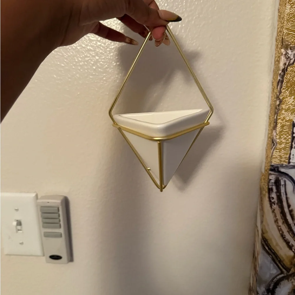 Umbra Gold and White Geometric Wall Shelves